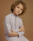 Kid's Kurta Onion – Jacquard Mala Patti Straight Kurta & Pajama