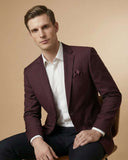 Wine Imported T.R Plain Wedding Blazer