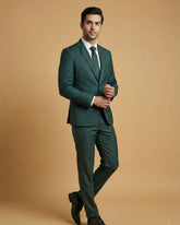 Men's Suit Bottle Green – T.R Plain Formal Blazer, Waistcoat, Shirt, Tie & Pant