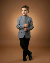 Kid's Jodhpuri Suit Grey – Imported T.R Plain Straight Suit & Pant