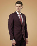 Men's Suit Wine – T.R Plain Formal Blazer, Waistcoat, Shirt, Tie & Pant