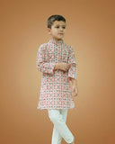 Kid's Kurta Multi – Machine Embroidery Plain Straight Kurta & Pajama