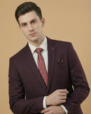 Men's Suit Wine – T.R Plain Formal Blazer, Waistcoat, Shirt, Tie & Pant