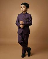 Kid's Jodhpuri Suit Wine – Imported Japanese Plain Straight Suit & Pant