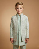 Kid's Indo Western Pista – Machine Embroidery Front Open Indo Jacket & Pant
