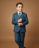 Kid's Suit Rama Green – T.R Plain Formal Blazer, Waistcoat, Shirt, Tie & Pant