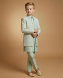 Kid's Indo Western Pista – Machine Embroidery Front Open Indo Jacket & Pant