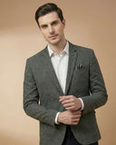 Mint Grey Machine Embroidery Plain Blazer