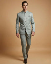 Pista Jacquard Plain Wedding Jodhpuri Suit