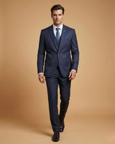Men's Suit Navy Blue – T.R Plain Formal Classic Blazer, Waistcoat, Shirt, Tie & Pant