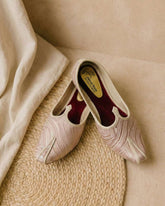Ethnic Mojaris – Cream Maroon II