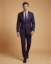 Men's Suit Purple – Japanese Plain Tuxedo Blazer, Waistcoat, Shirt, Tie & Pant