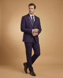 Men's Suit Purple – Japanese Plain Tuxedo Blazer, Waistcoat, Shirt, Tie & Pant