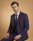 Men's Suit Purple – Japanese Plain Tuxedo Blazer, Waistcoat, Shirt, Tie & Pant