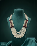 Mala Cream Maroon – Multi Layer Adjustable Length Elegant Wedding Mala