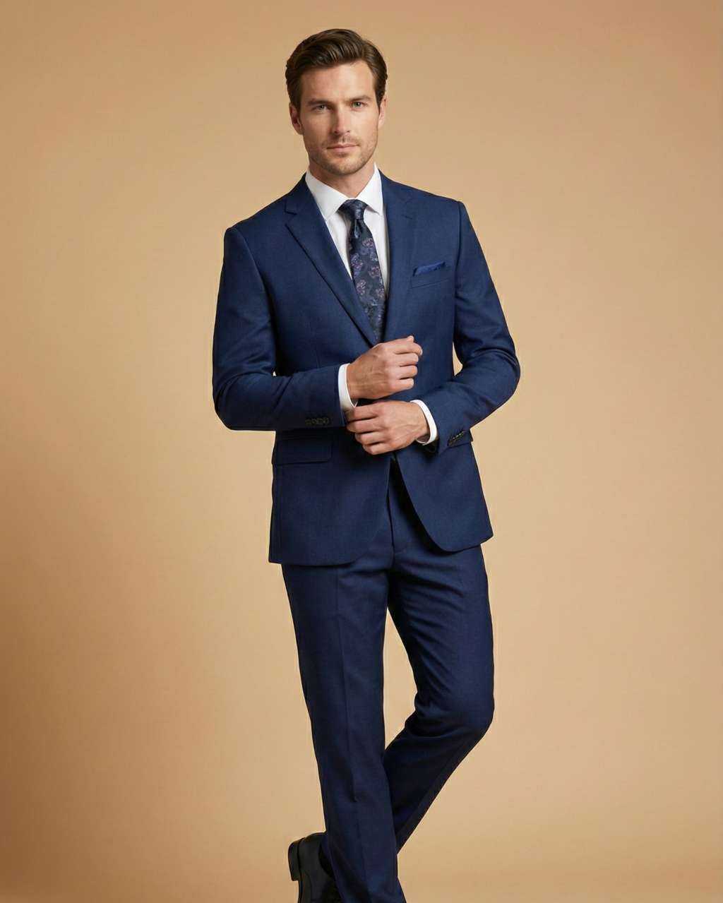 Men's Suit Navy Blue – T.R Plain Formal Blazer, Waistcoat, Shirt, Tie & Pant