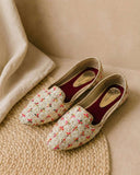 Ethnic Mojaris – Cream Maroon