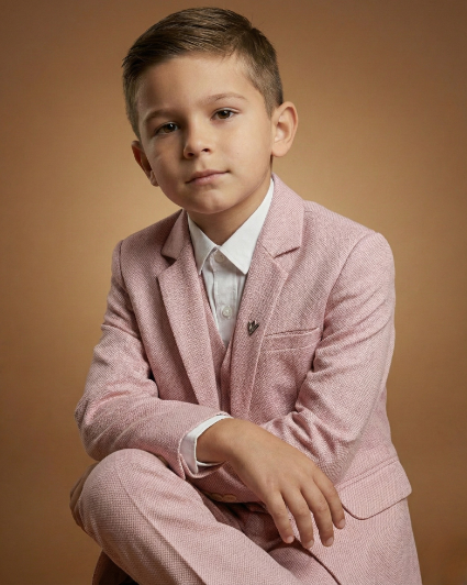 Kid's Suit Onion – Imported T.R Plain Formal Blazer, Waistcoat, Shirt, Tie & Pant