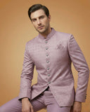 Lavender Jacquard Self-Print Wedding Suit