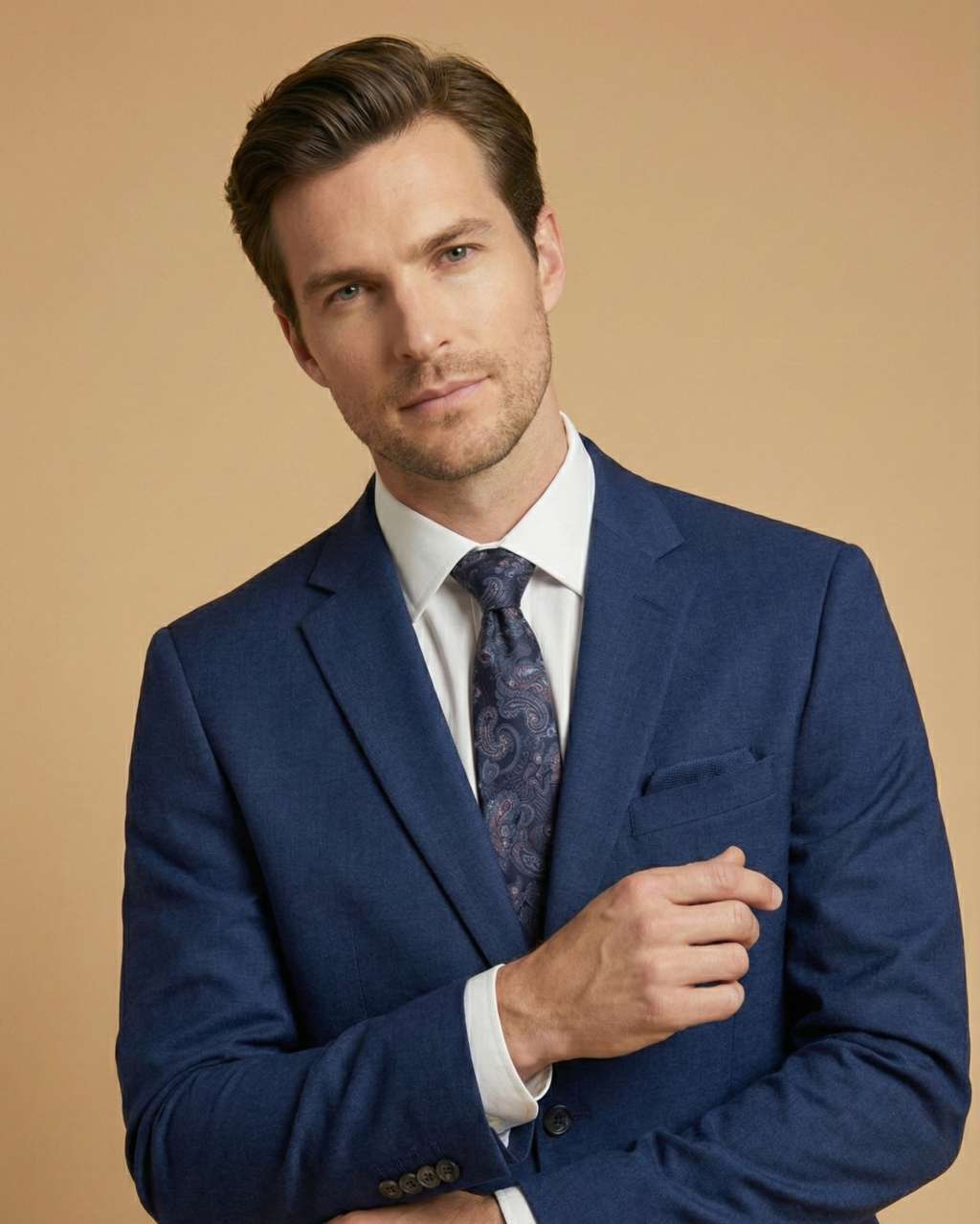 Men's Suit Navy Blue – T.R Plain Formal Blazer, Waistcoat, Shirt, Tie & Pant