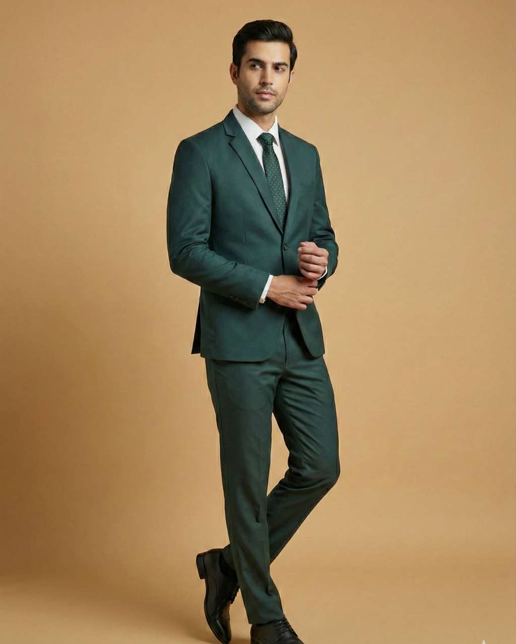 Men's Suit Bottle Green – T.R Plain Formal Blazer, Waistcoat, Shirt, Tie & Pant