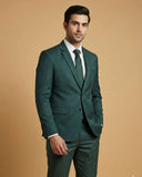 Men's Suit Bottle Green – T.R Plain Formal Blazer, Waistcoat, Shirt, Tie & Pant