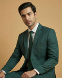Men's Suit Bottle Green – T.R Plain Formal Blazer, Waistcoat, Shirt, Tie & Pant