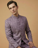 Dusty Lavender Imported Jacquard Jodhpuri Suit