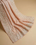 Peach Jaquard Dupatta with Embroidery & Zari Border