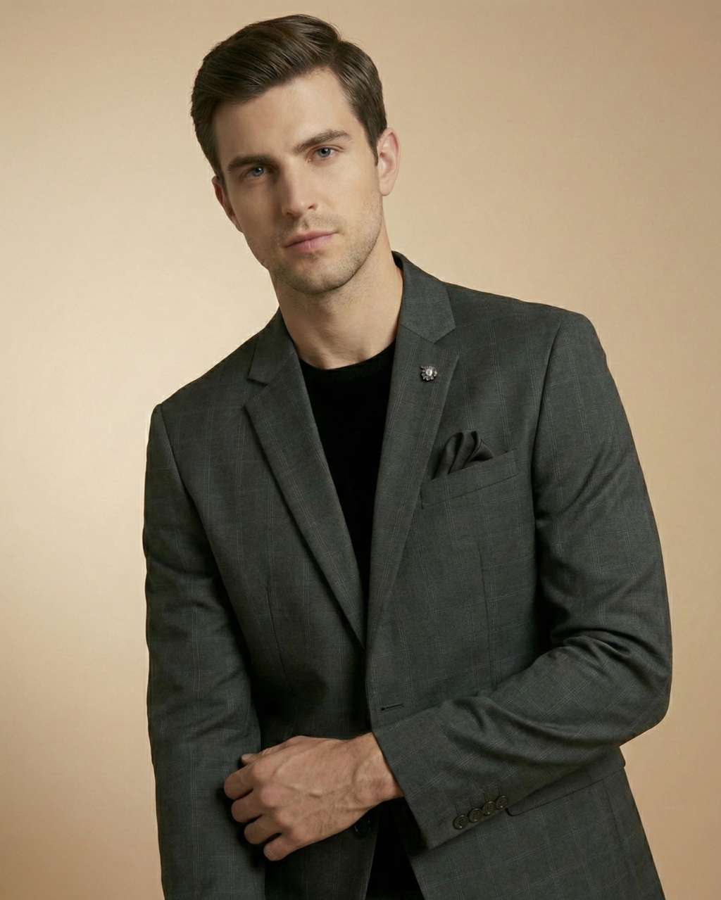 Black T.R Check Blazer