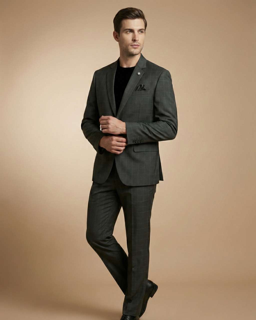 Black T.R Check Blazer