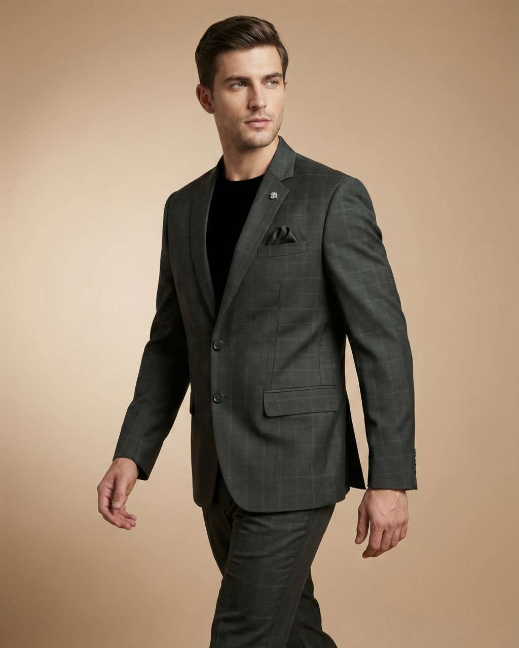 Black T.R Check Blazer