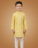 Kid's Kurta Yellow – Sequence Plain Straight Kurta & Pajama