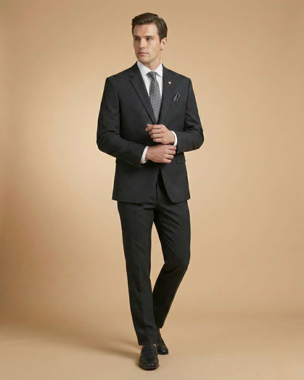 Men's Suit Grey – T.R Plain Formal Blazer, Waistcoat, Shirt, Tie & Pant