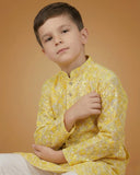 Kid's Kurta Yellow – Sequence Plain Straight Kurta & Pajama