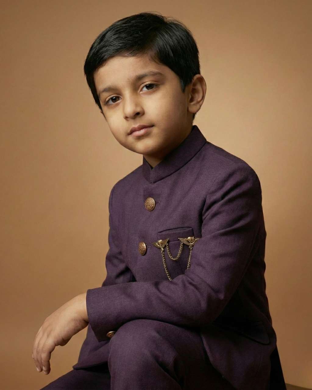 Kid's Jodhpuri Suit Wine – Imported Japanese Plain Straight Suit & Pant