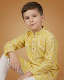 Kid's Kurta Yellow – Sequence Plain Straight Kurta & Pajama