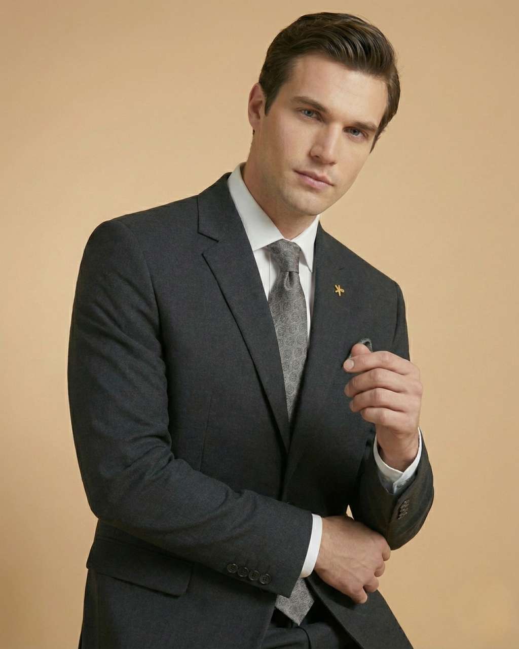 Men's Suit Grey – T.R Plain Formal Blazer, Waistcoat, Shirt, Tie & Pant