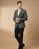 Mint Grey Machine Embroidery Plain Blazer