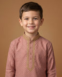 Kid's Kurta Yellow – Sequence Collar Patti Sleeves Straight Kurta & Pajama