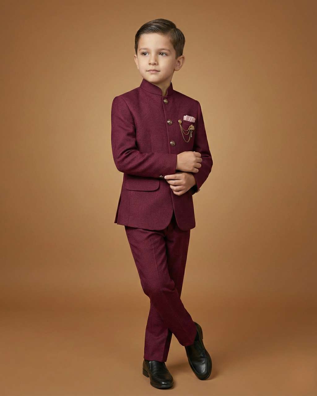 Kid's Jodhpuri Suit Maroon – Japanese Plain Straight Suit & Pant
