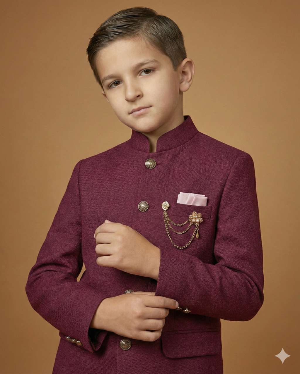 Kid's Jodhpuri Suit Maroon – Japanese Plain Straight Suit & Pant