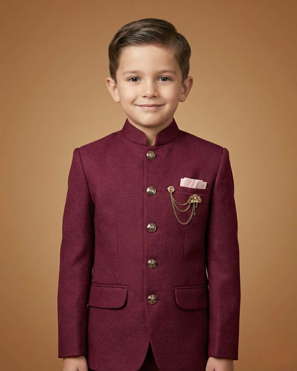 Kid's Jodhpuri Suit Maroon – Japanese Plain Straight Suit & Pant