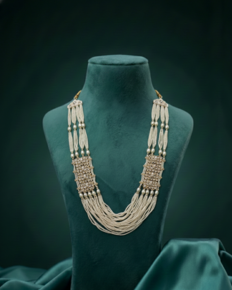 Mala Cream – 6 Layer Adjustable Length Wedding Mala