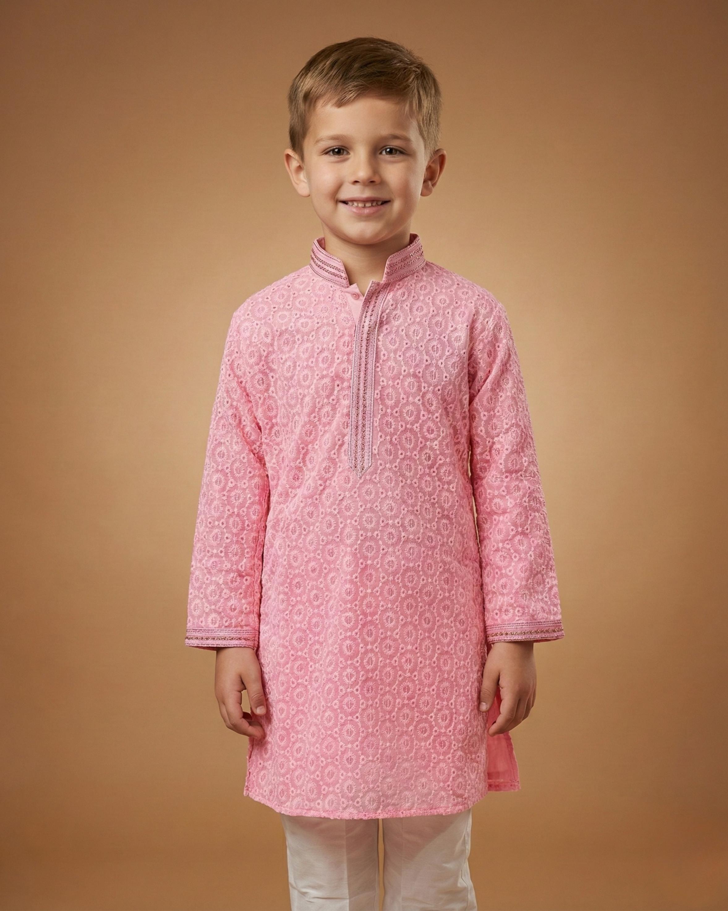 Kid's Kurta Pista – Sequence Plain Straight Kurta & Pajama
