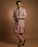Semi Indo Onion – Machine Embroidery Plain Front Open Indo, Kurta & Pant
