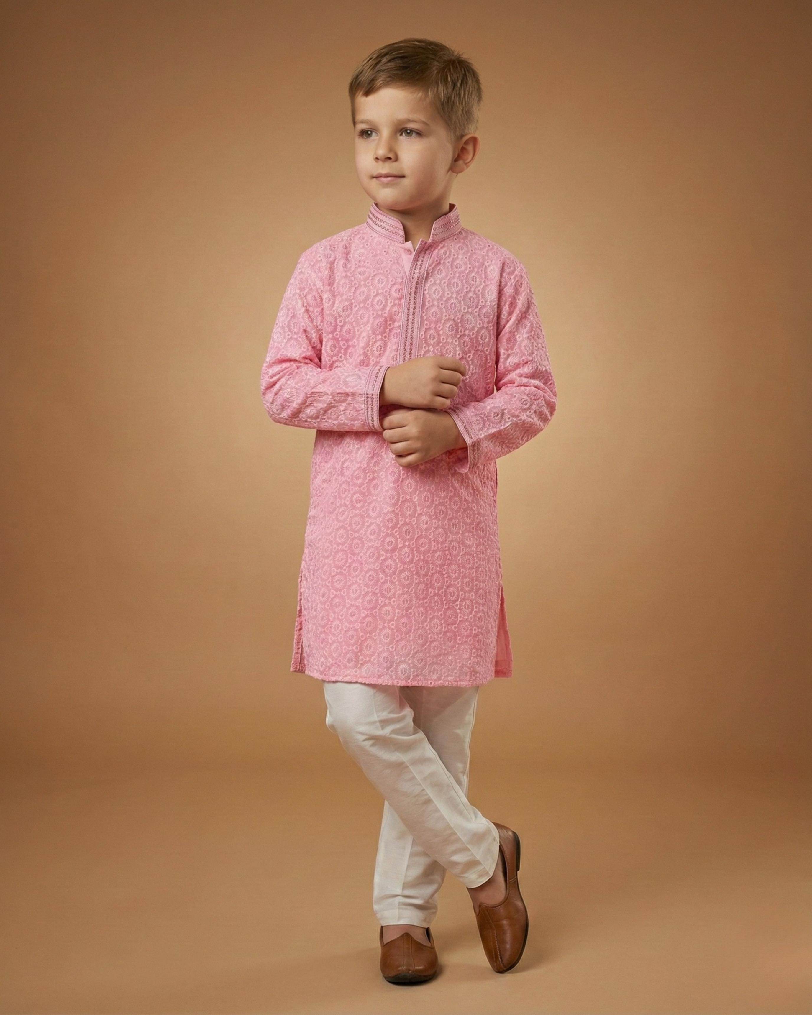 Kid's Kurta Pista – Sequence Plain Straight Kurta & Pajama